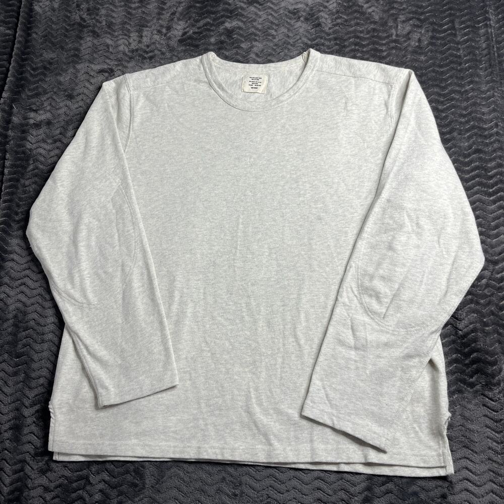 Buck Mason Field Spec Rugby Long Sleeve Shirt. Heather Oat Mens Size 2XL
